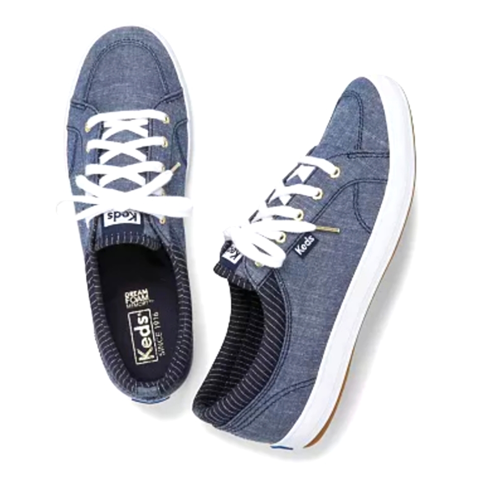 EUC Keds Center Denim Women's sneakers w/rounded toes and sleek structure